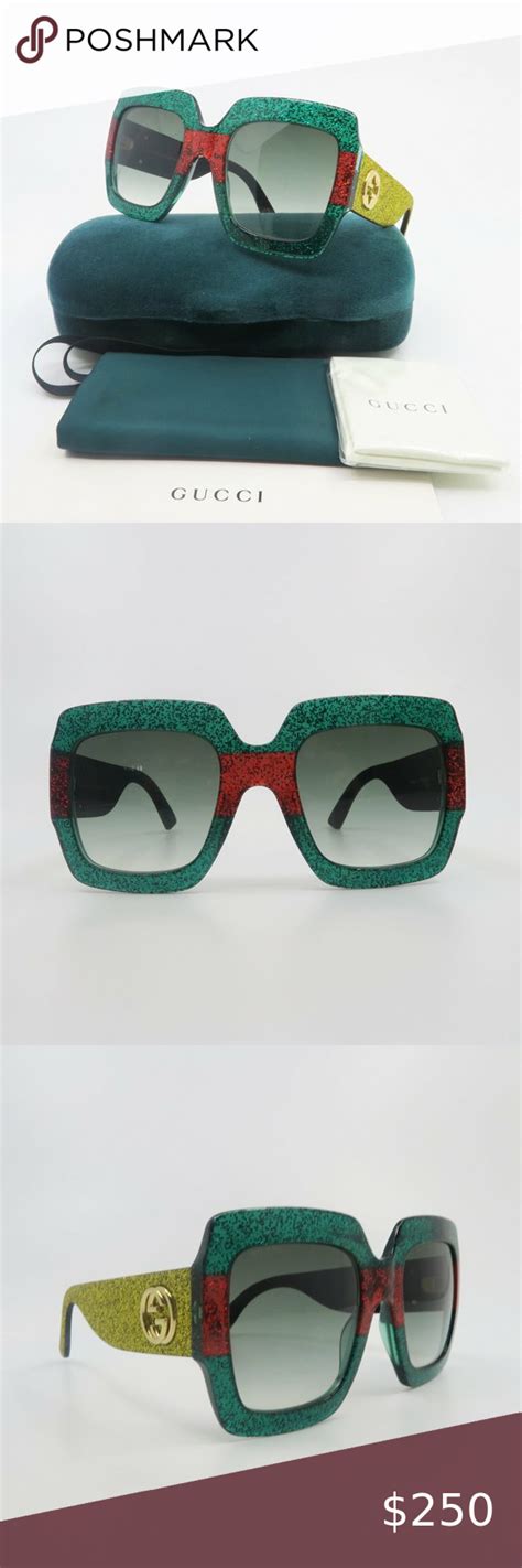 gucci multicolor square sunglasses|gucci unisex fashion 54mm sunglasses.